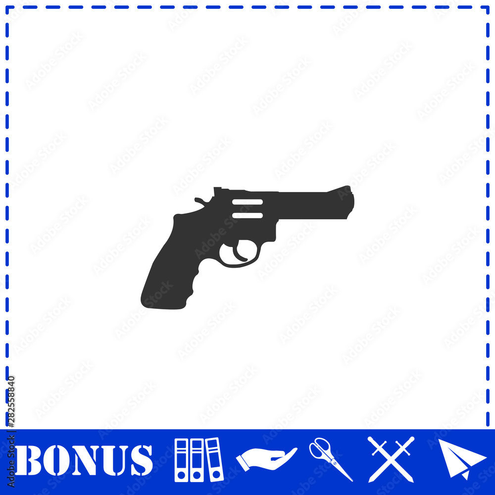 Revolver icon flat