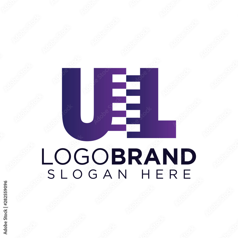 ul Initial letter with zipper logo vector template ul Initial letter with zipper logo vector template