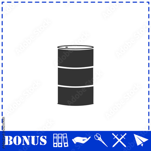 Barrels of oil icon flat