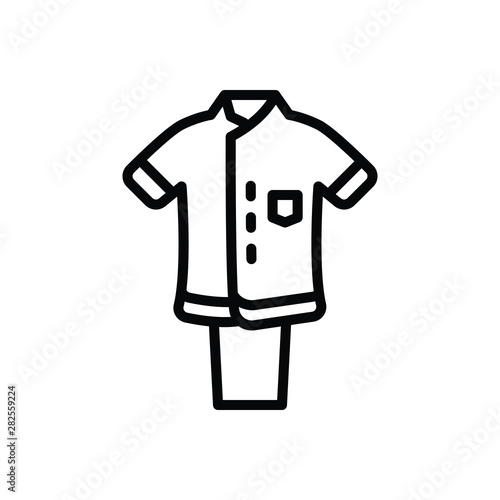 Black line icon for uniform 
