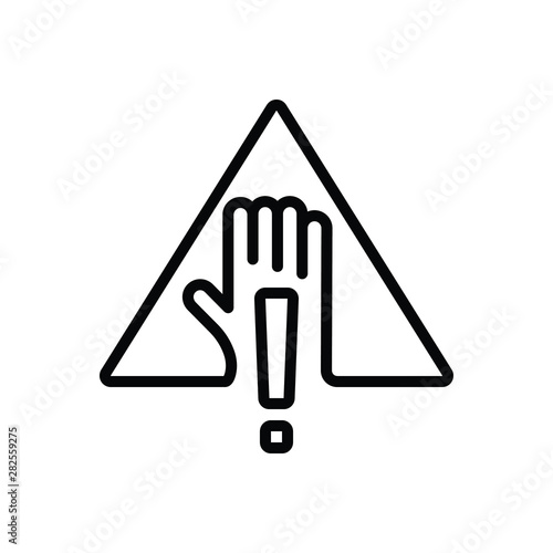 Black line icon for warning 
