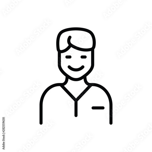 Black line icon for happy