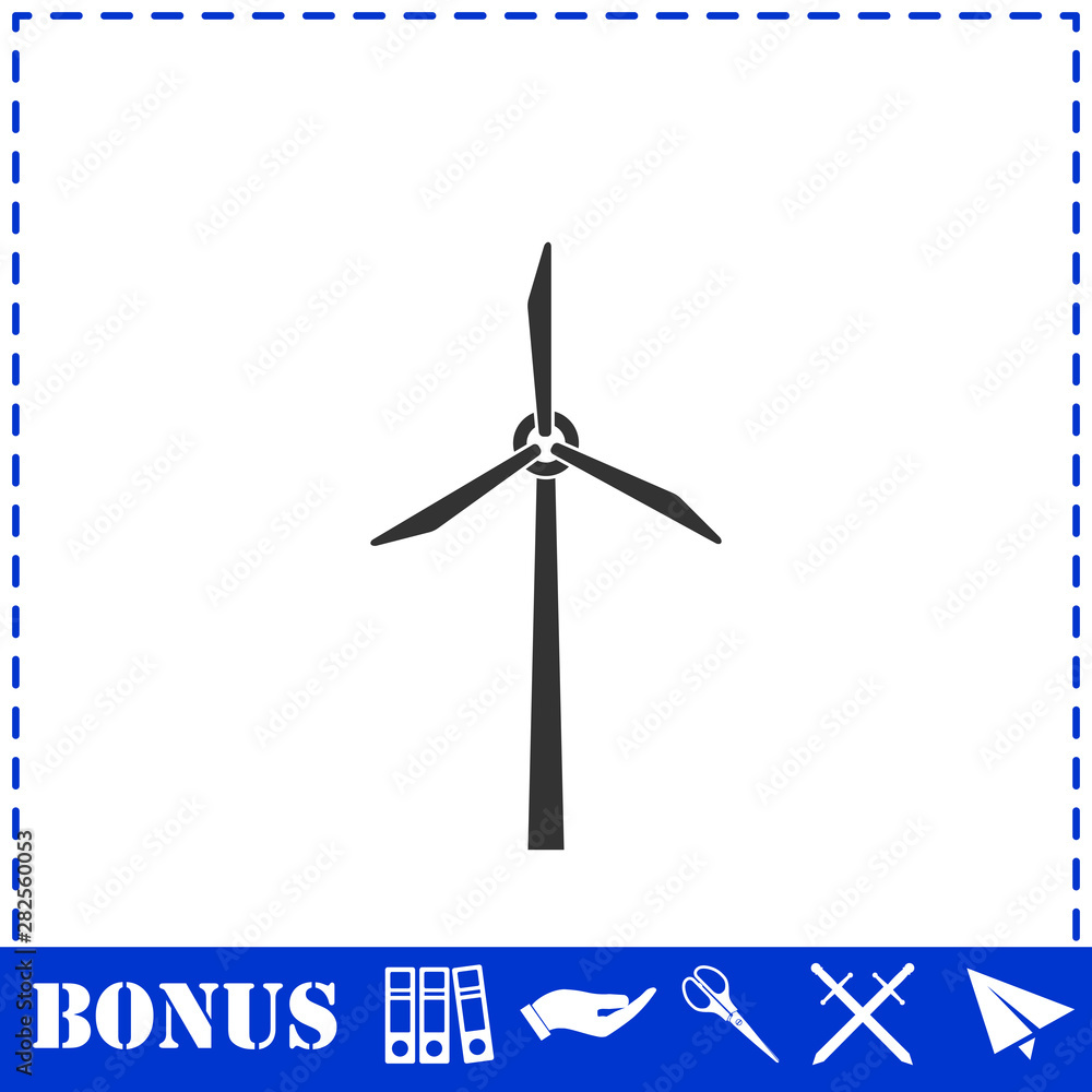 Windmill icon flat