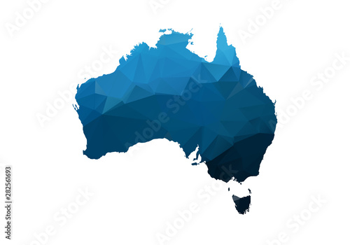 Vector Map - Blue Geometric Rumpled Triangular. Low poly map of Afghanistan. contour/shape map isolated on white background.