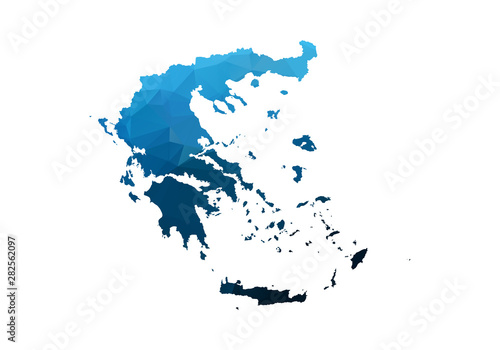 Vector Map - Blue Geometric Rumpled Triangular. Low poly map of Afghanistan. contour/shape map isolated on white background.