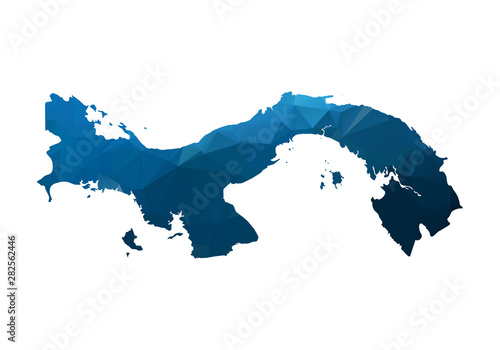 Vector Map - Blue Geometric Rumpled Triangular. Low poly map of Afghanistan. contour/shape map isolated on white background.