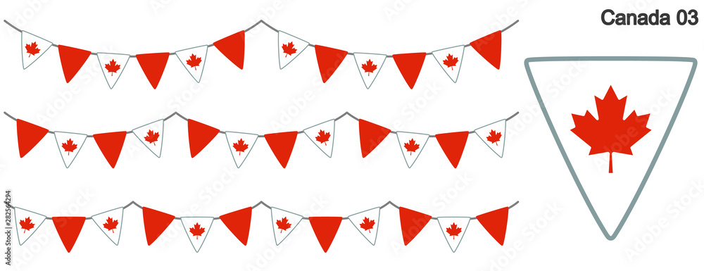 Obraz premium カナダの国旗のガーラーンド ベクターデータ(bunting garland)