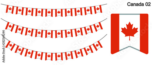 カナダの国旗のガーラーンド　ベクターデータ（bunting garland）