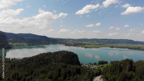 Wallpaper Mural A drone shot of a lake by the forest in Germany Torontodigital.ca