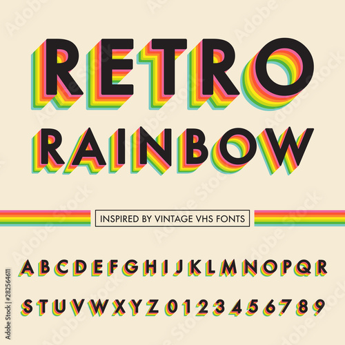 Retro Rainbow Alphabet