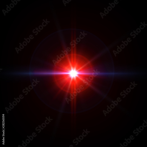 Obraz na płótnie Lens flare Red light special effect Black background w salonie