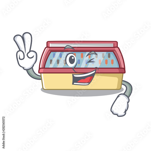 Two finger ice cream freezer in a cartoon