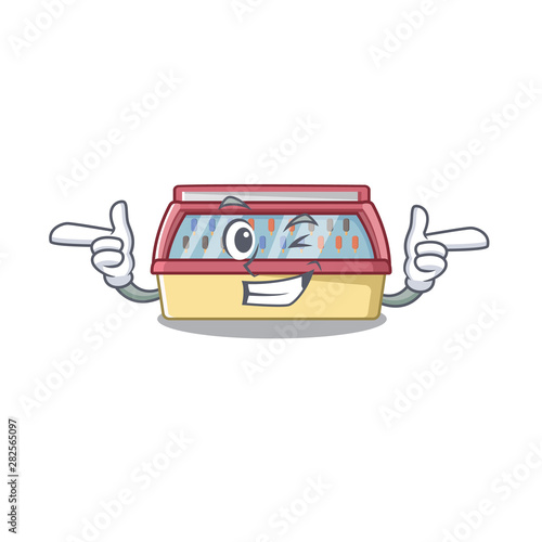 Wink ice cream freezer in a cartoon