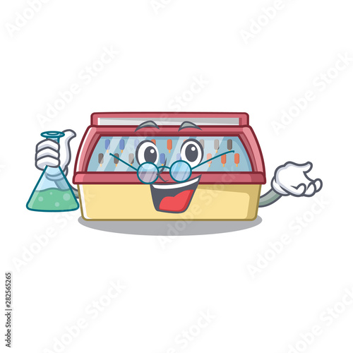 Professor ice cream freezer in a cartoon