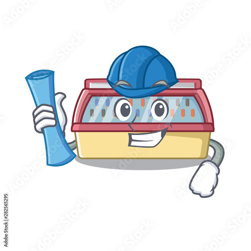 Architect ice cream freezer in a cartoon
