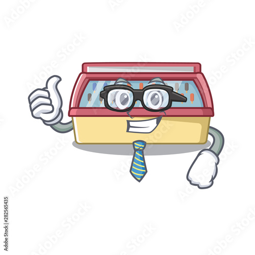Businessman ice cream freezer in a cartoon