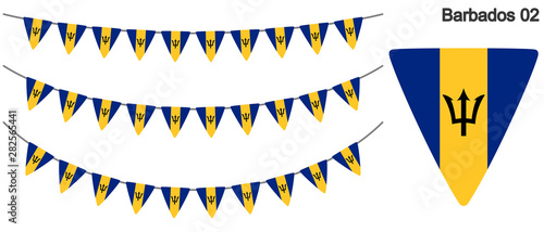 バルバドスの国旗のガーラーンド　ベクターデータ（bunting garland）