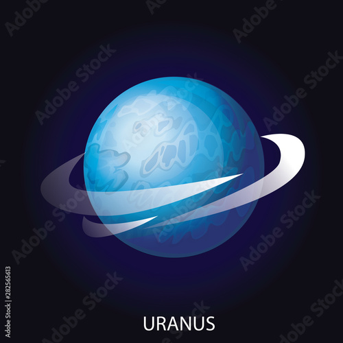Planet Uranus 3D cartoon vector illustration