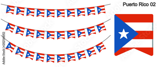 プエルトリコの旗のガーラーンド ベクターデータ（bunting garland）