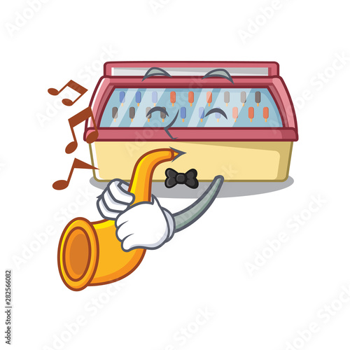 With trumpet ice cream freezer in character shape