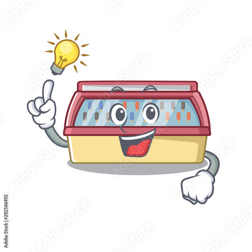 Have an idea ice cream freezer in cartoon shop