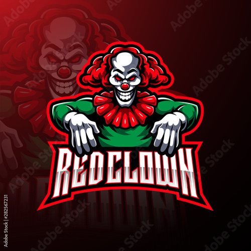 Illustration of Red Clown sport mascot logo design 