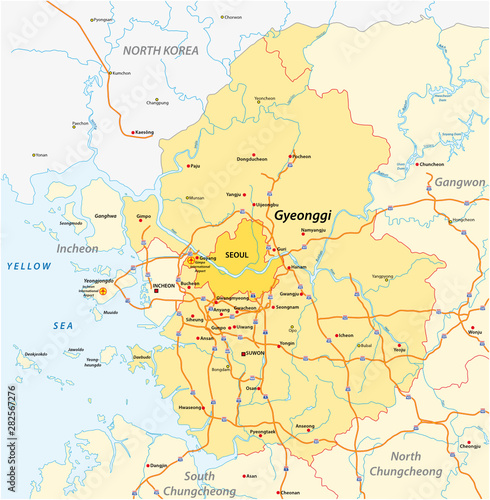 Expressway Map of South Korea s Gyeonggi Province and the capital of Seoul