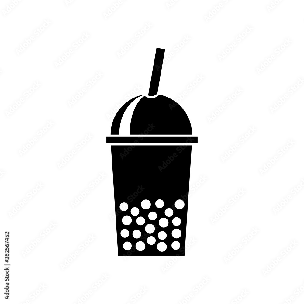 Bubble tea or Pearl milk tea vector Bubble tea or Pearl milk tea vector