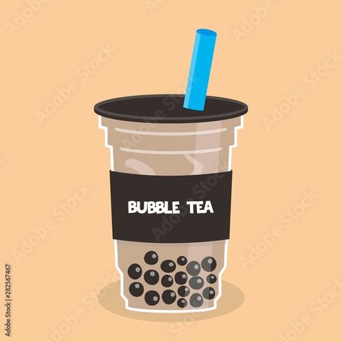 Bubble tea or Pearl milk tea vector
