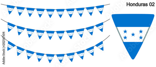 ホンジュラスの国旗のガーラーンド ベクターデータ（bunting garland）