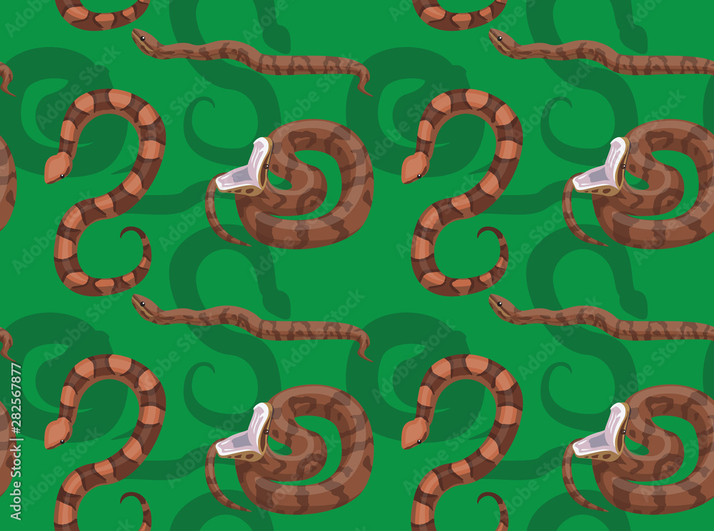Snake Cottonmouth Cartoon Background Seamless Wallpaper Stock Vector |  Adobe Stock