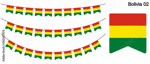 ボリビアの国旗のガーラーンド　ベクターデータ（bunting garland）