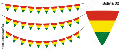 ボリビアの国旗のガーラーンド　ベクターデータ（bunting garland）