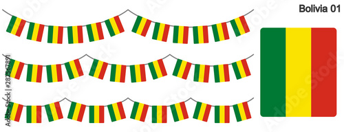 ボリビアの国旗のガーラーンド　ベクターデータ（bunting garland）