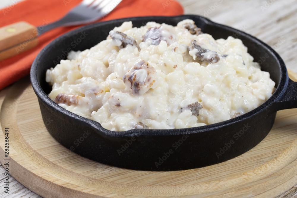 risotto au poulet et morilles