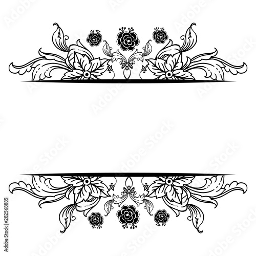Various shape of flower frame, beautiful design, for ornate of cards. Vector