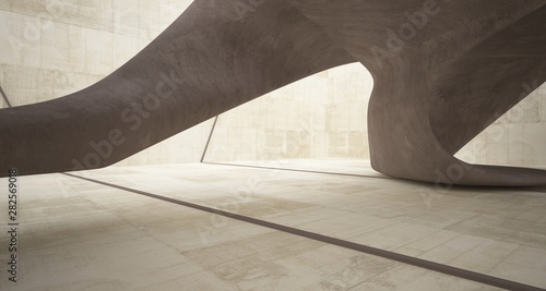 Empty dark abstract concrete smooth interior . Architectural background. 3D illustration and rendering