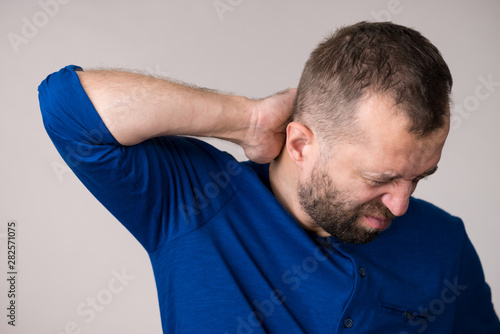 Man having neck ache