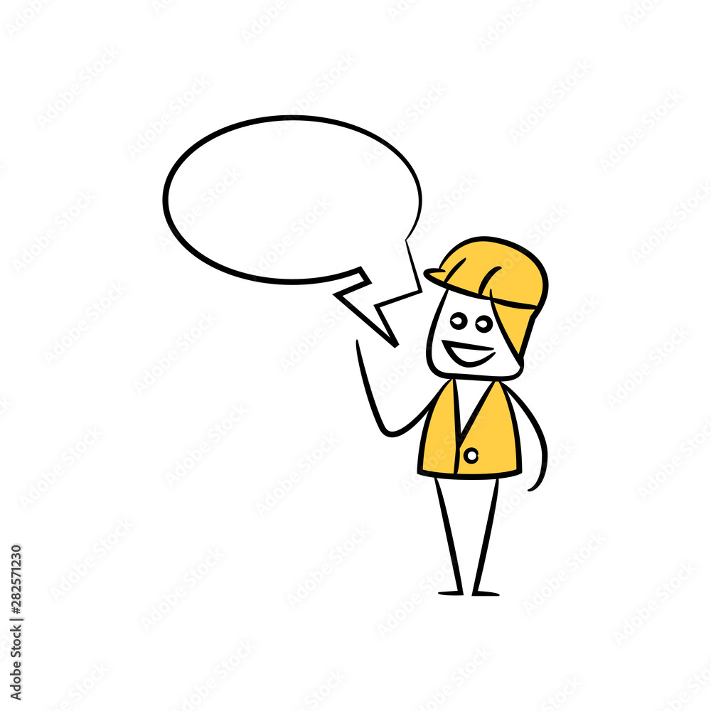 engineer with speech bubble yellow stick figure theme engineer with speech bubble yellow stick figure theme