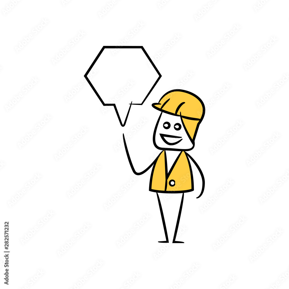 engineer with speech bubble yellow stick figure theme engineer with speech bubble yellow stick figure theme