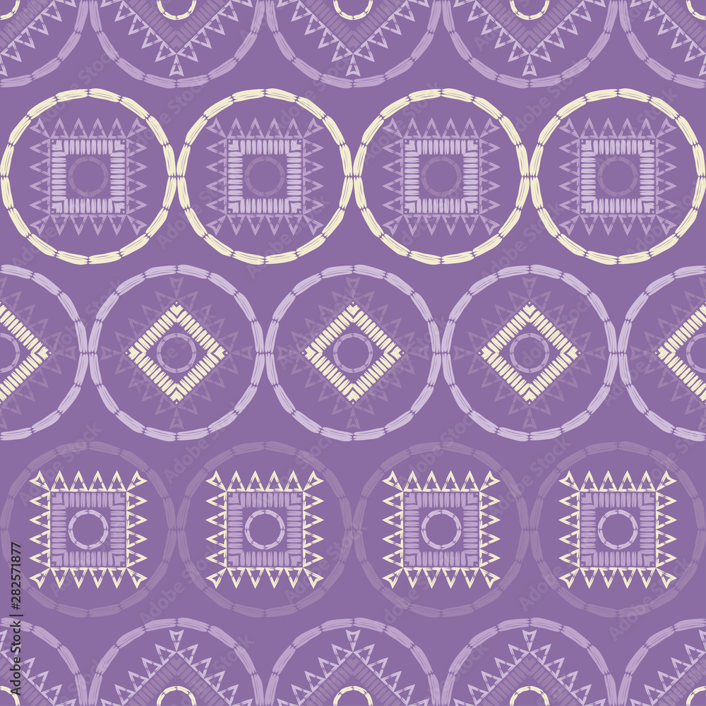 Polka dots seamless pattern. Mosaic of ethnic figures. Patterned texture. Geometric background. Can be used for wallpaper, textile, invitation card, wrapping, web page background. Polka dots seamless pattern. Mosaic of ethnic figures. Patterned texture. Geometric background. Can be used for wallpaper, textile, invitation card, wrapping, web page background.