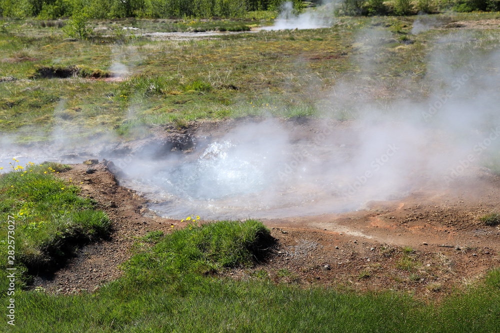Geyser And Geothermal Field In Iceland Geyser And Geothermal Field In Iceland