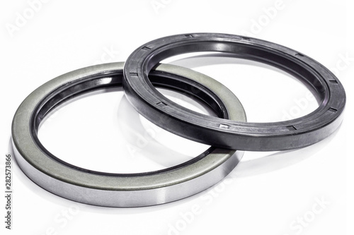 Oil seals edge steel for Industrial and objects in industry on white background.