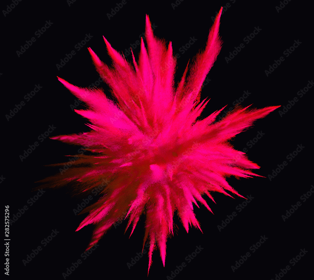 Explosion of a powder. Freeze motion of color powder exploding, 3D illustration. Explosion of a powder. Freeze motion of color powder exploding, 3D illustration.