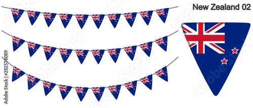 ニュージーランドの国旗のガーラーンド　ベクターデータ（bunting garland）
