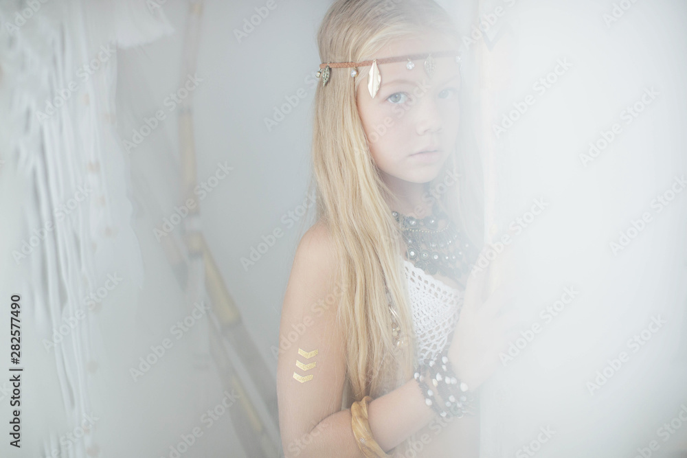 Boho style. Teen girl in boho style. Boho style. Teen girl in boho style.
