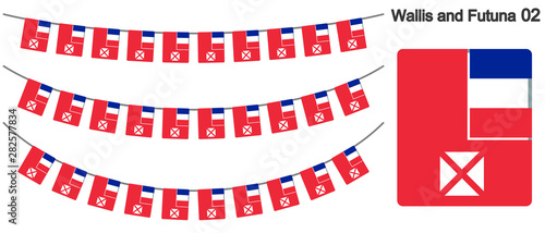 ウォリス・フツナ諸島の旗のガーラーンド　ベクターデータ（bunting garland）