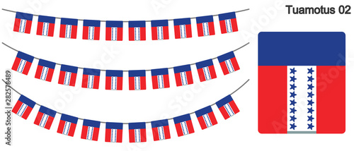 トゥアモトゥ諸島の旗のガーラーンド　ベクターデータ（bunting garland）