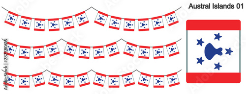 トゥブアイ諸島の旗のガーラーンド　ベクターデータ（bunting garland）