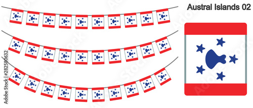 トゥブアイ諸島の旗のガーラーンド　ベクターデータ（bunting garland）